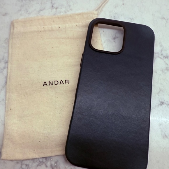 ANDAR iPhone 16 Pro Max Leather Cases in Navy - Picture 1 of 6